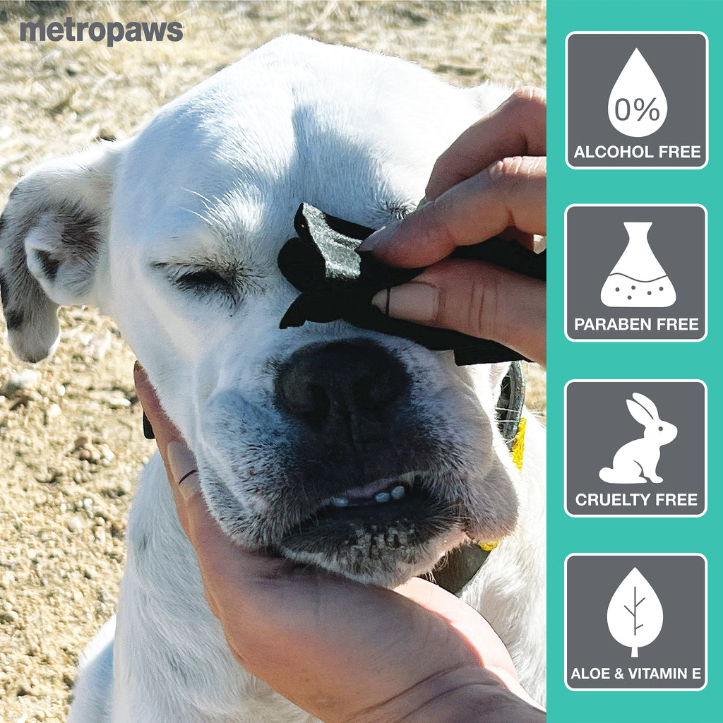 Metro Paws Pet Wipes are alcohol-free, paraben-free, and cruelty-free