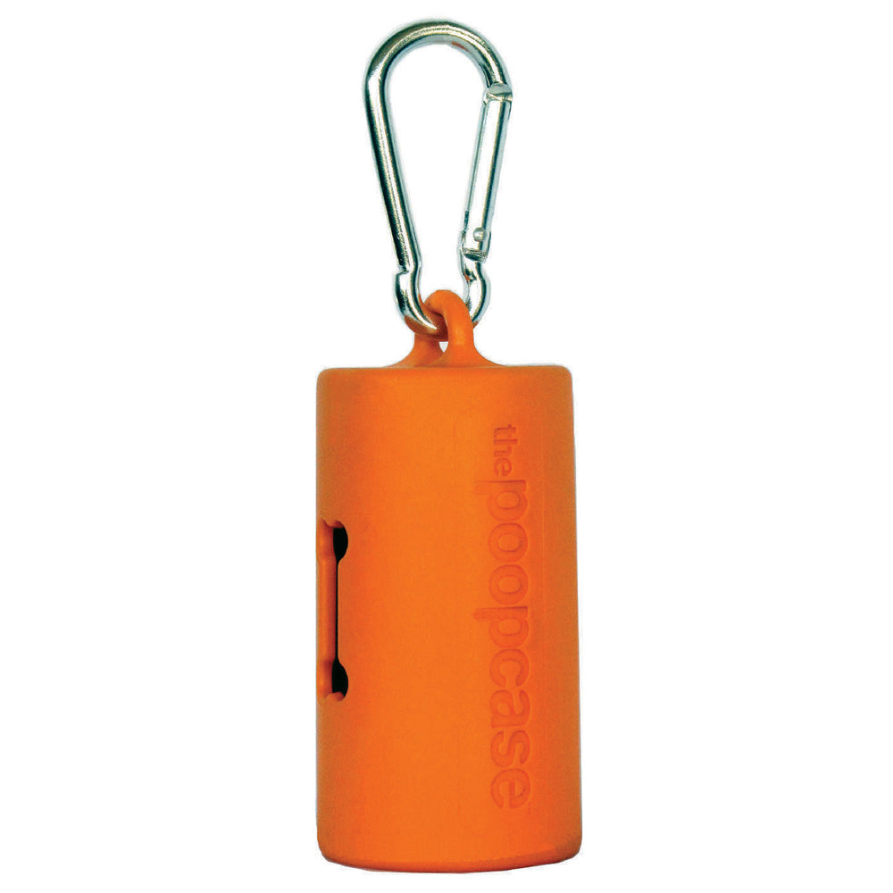 The Orange Poopcase, compostable waste bag dispenser