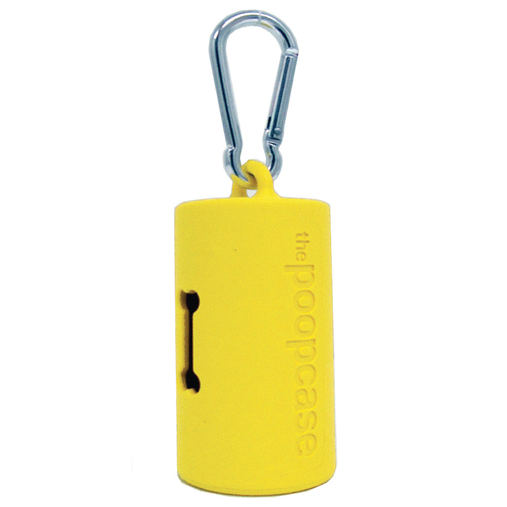 The Yellow Poopcase, compostable waste bag dispenser